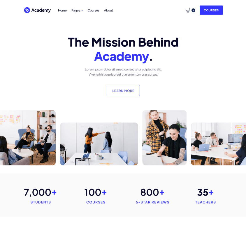 About - Academy Modern Website Template