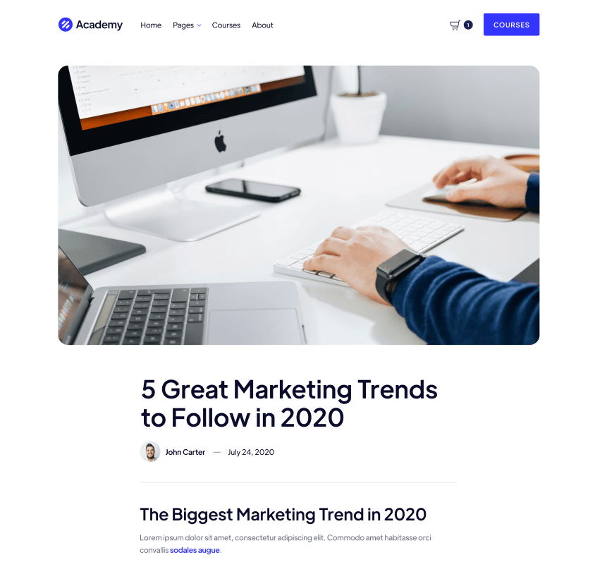 Blog Post - Academy Modern Website Template