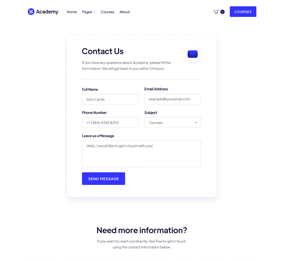 Contact - Academy Modern Website Template