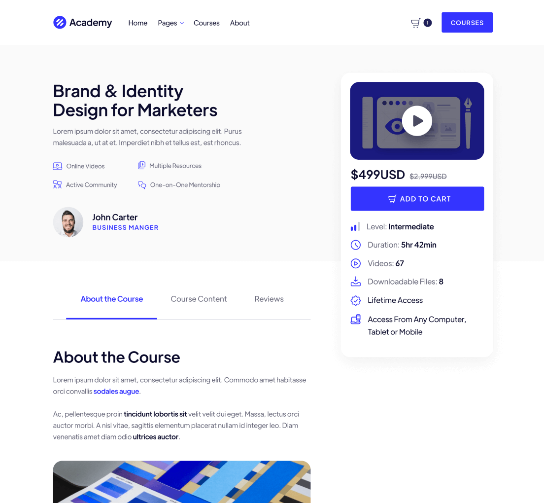 Course Single - Academy Modern Website Template