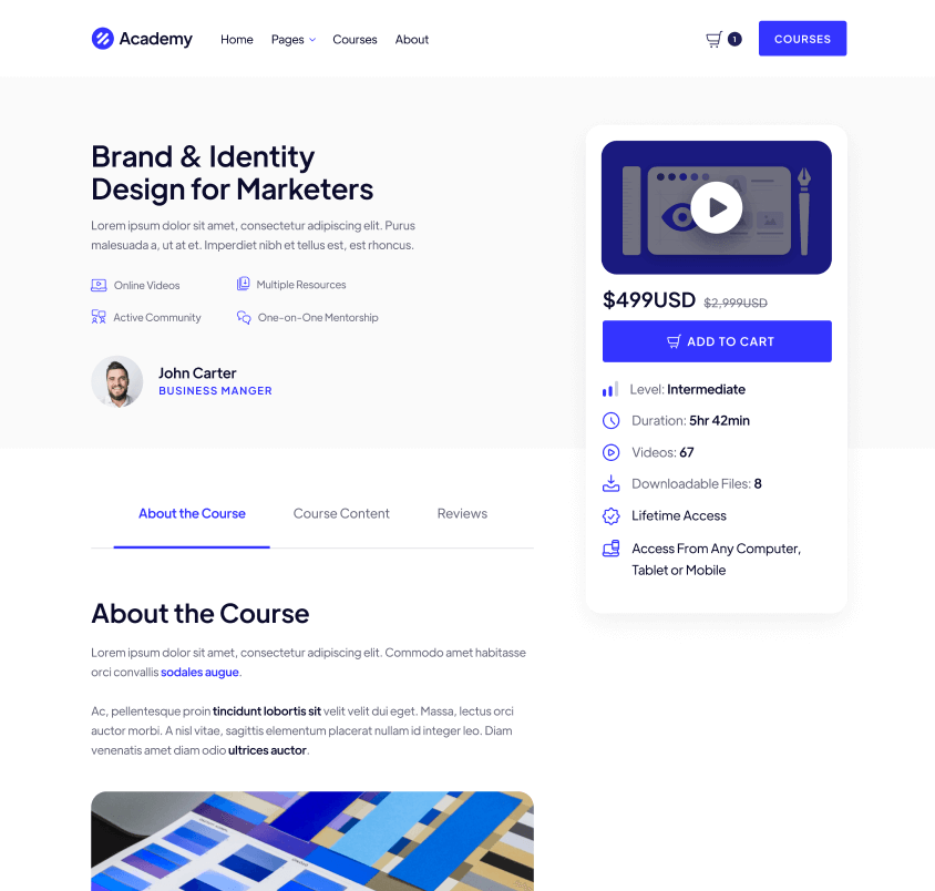 Course Single - Academy Modern Website Template