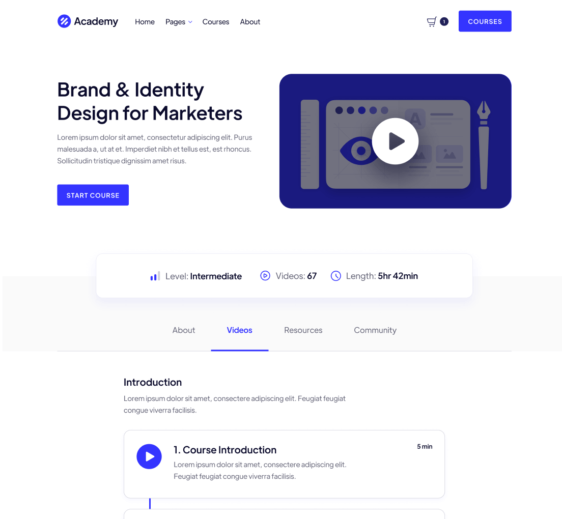 Course Video - Academy Modern Website Template