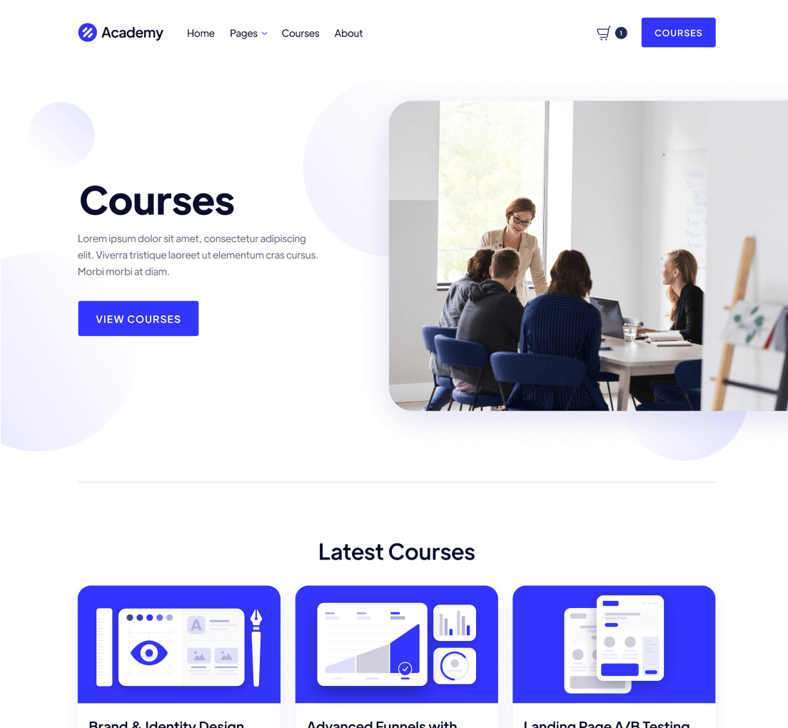 Courses - Academy Modern Website Template