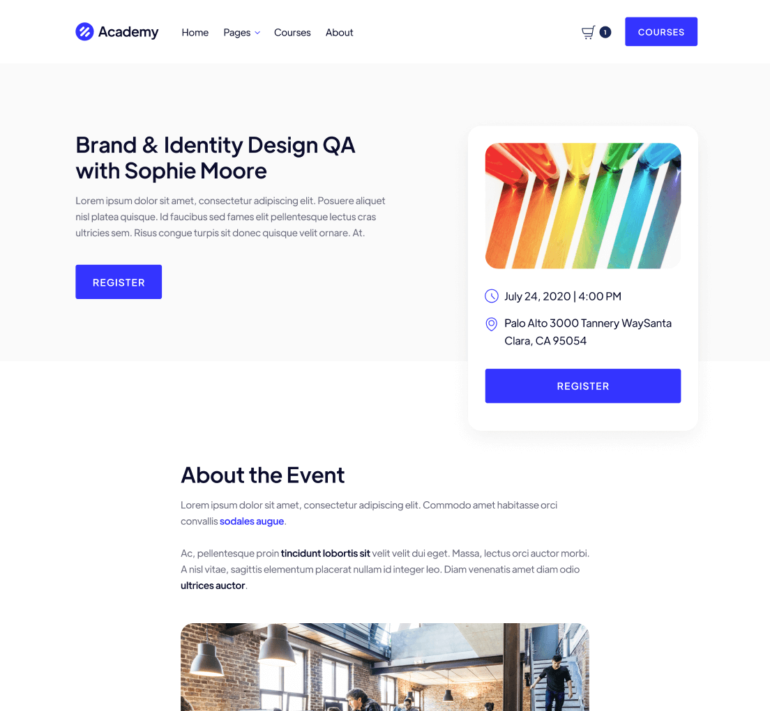 Event Single - Academy Modern Website Template