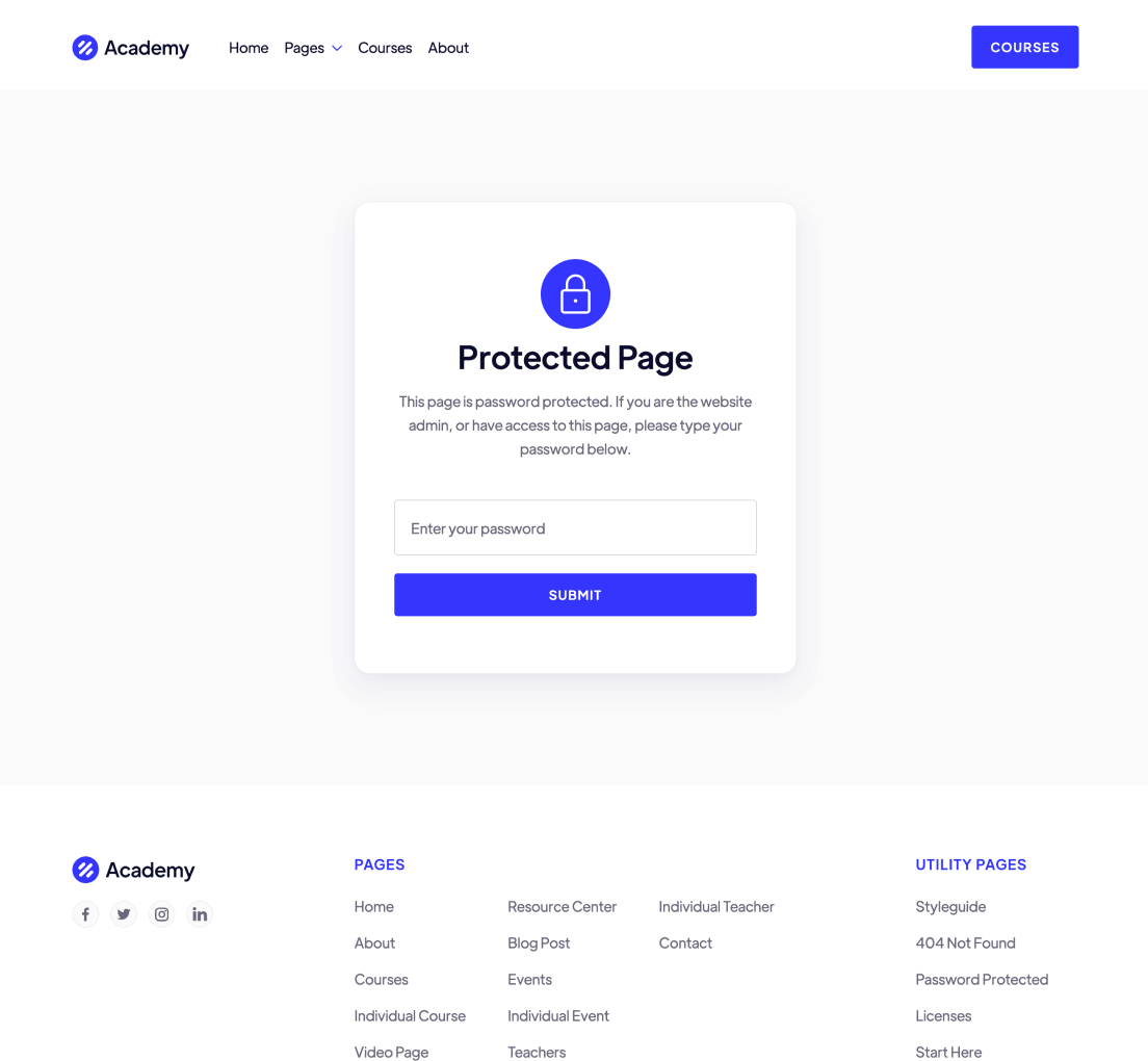 Password Protected - Academy Modern Website Template