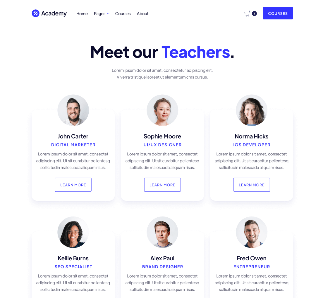 Teachers - Academy Modern Website Template